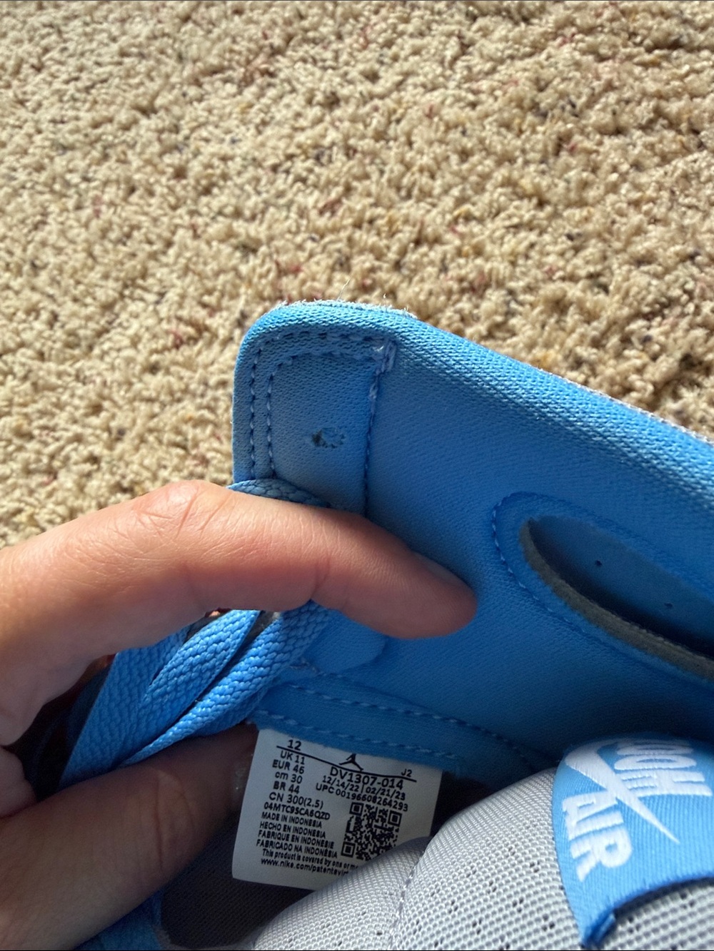 Jordan Men’s Mid-Top Sneakers in Sky Blue and Gray - Picture 6 of 7